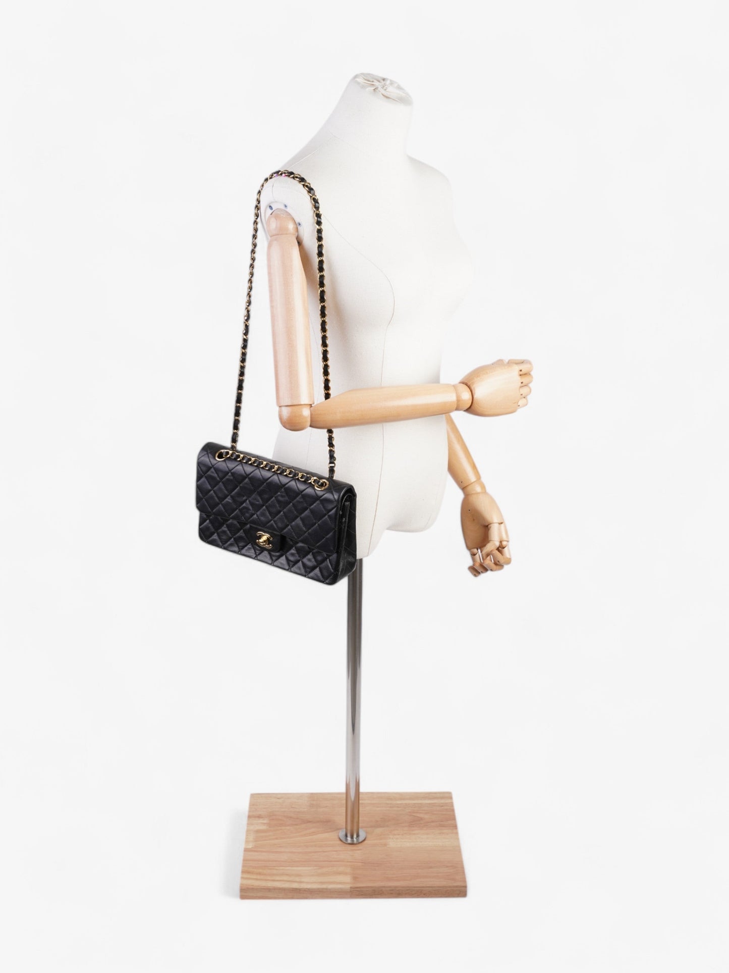 Chanel Classic Double Flap Black Lambskin Leather Medium