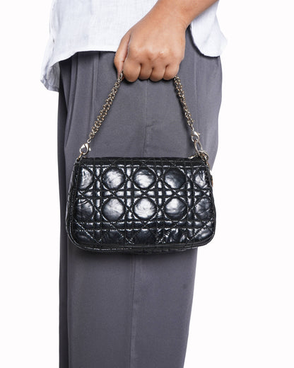 Christian Dior Patent Cannage Pochette Bag