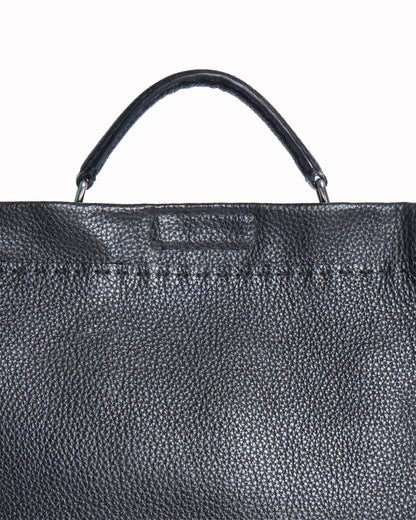 Fendi peekaboo black leather handbag