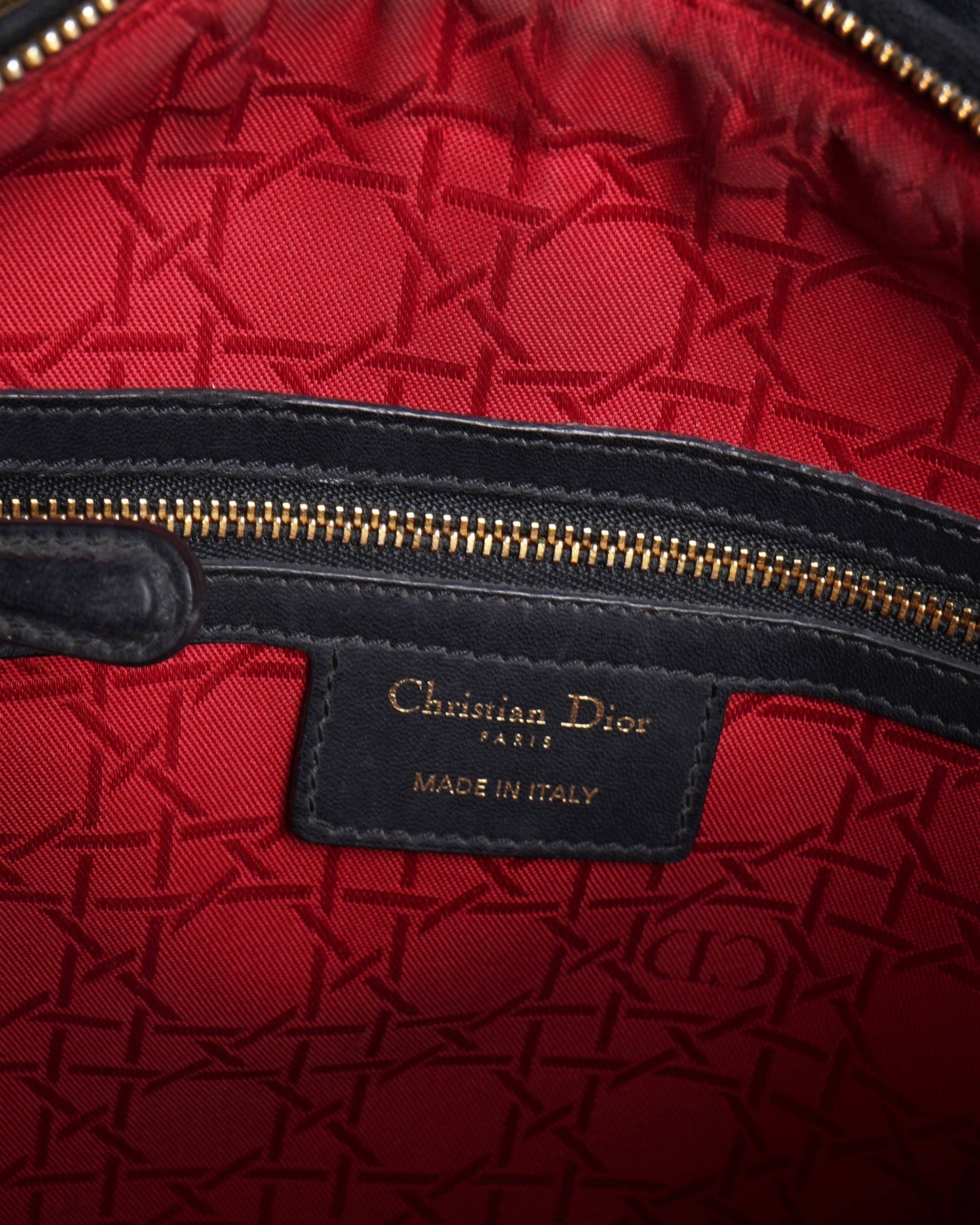 Christian Dior Large Lady Dior In Black Cannage Handbag