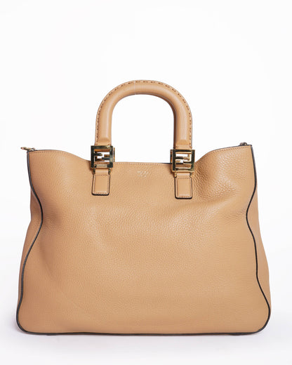 Fendi Selleria Romano Leather Tote Shoulder Bag