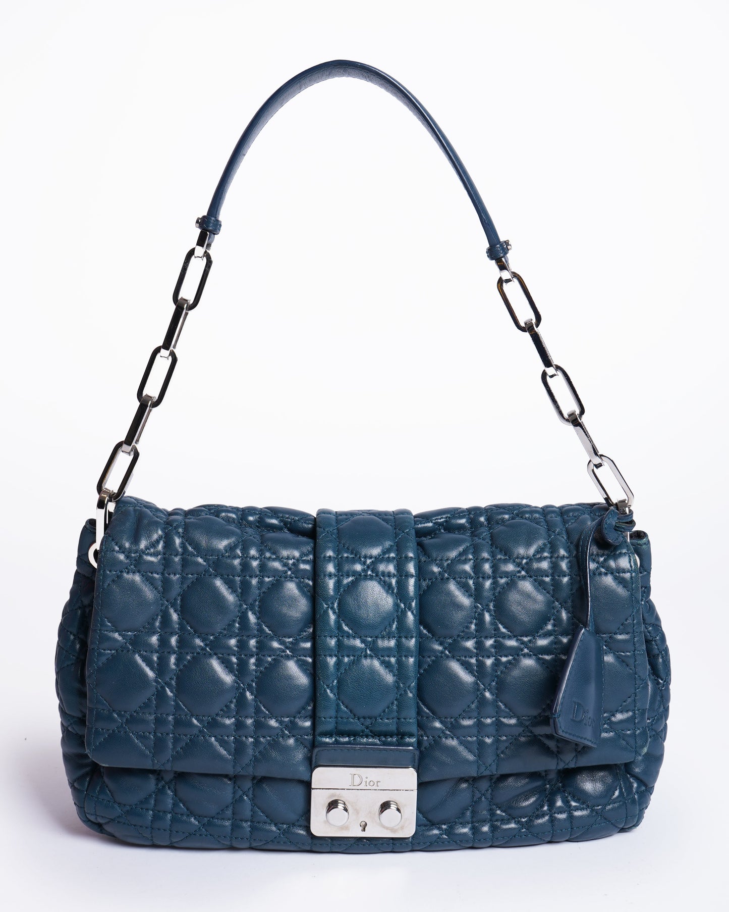 Christian Dior Lambskin Cannage New Lock Flap Shoulder Bag