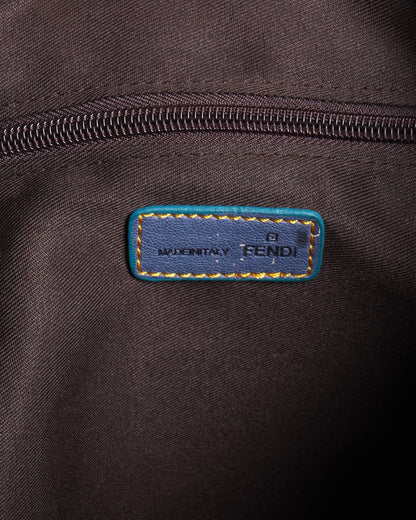 Fendi ff logo denim tote bag