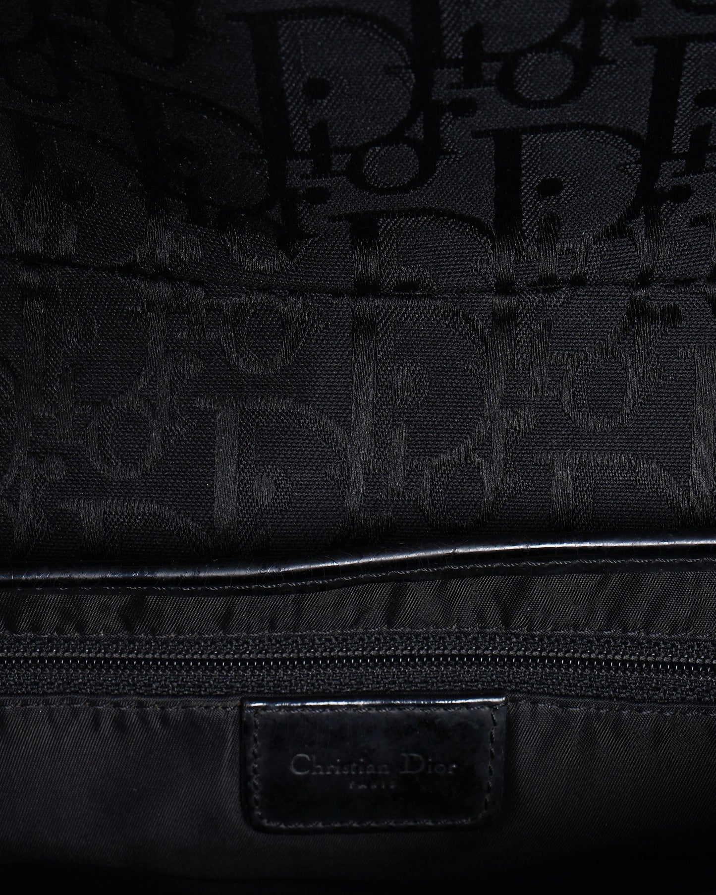 Christian Dior Saddle Bag In Black Signature Canvas Logo