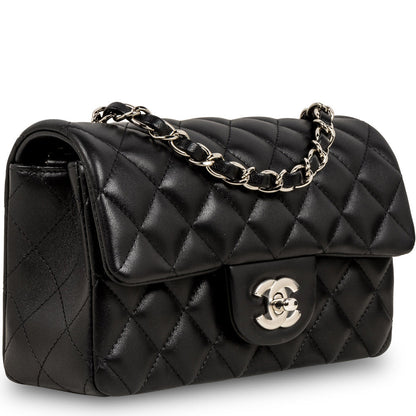 Chanel Classic Flap Lambskin Black Shoulder Bag Style 202