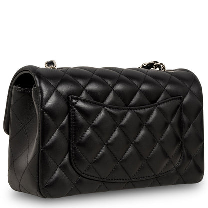 Chanel Classic Flap Lambskin Black Shoulder Bag Style 202