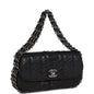 Chanel Mini Flap Bag Black Python Silver Hardware