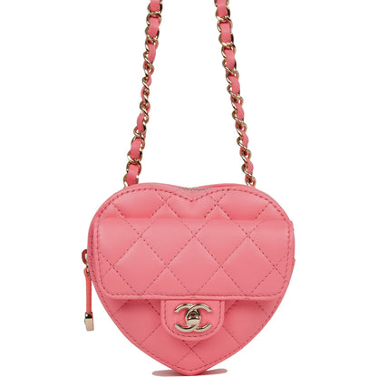 Chanel Cc In Love Heart Belt Bag Pink Lambskin Light Gold Hardware