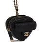 Chanel Cc In Love Heart Necklace Bag Black Lambskin Light Gold Hardware