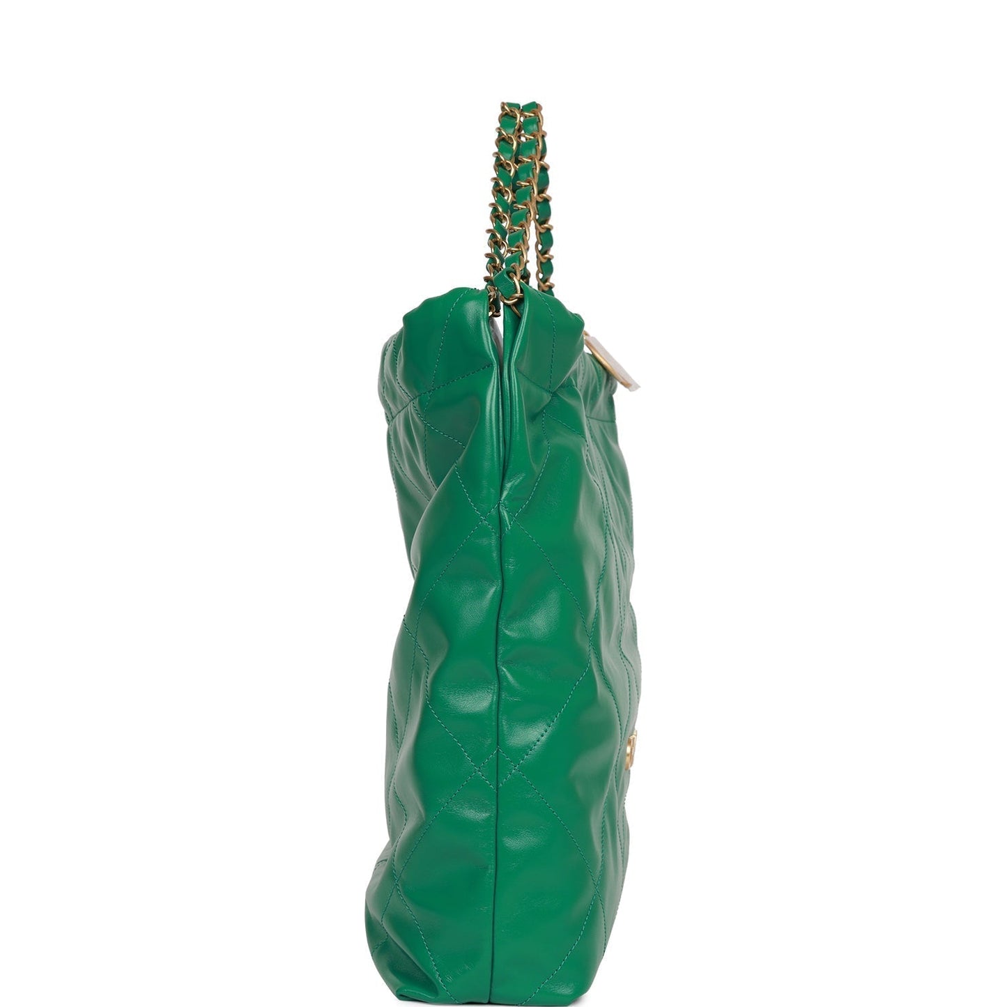 Chanel Medium 22 Bag Green Calfskin Gold Hardware