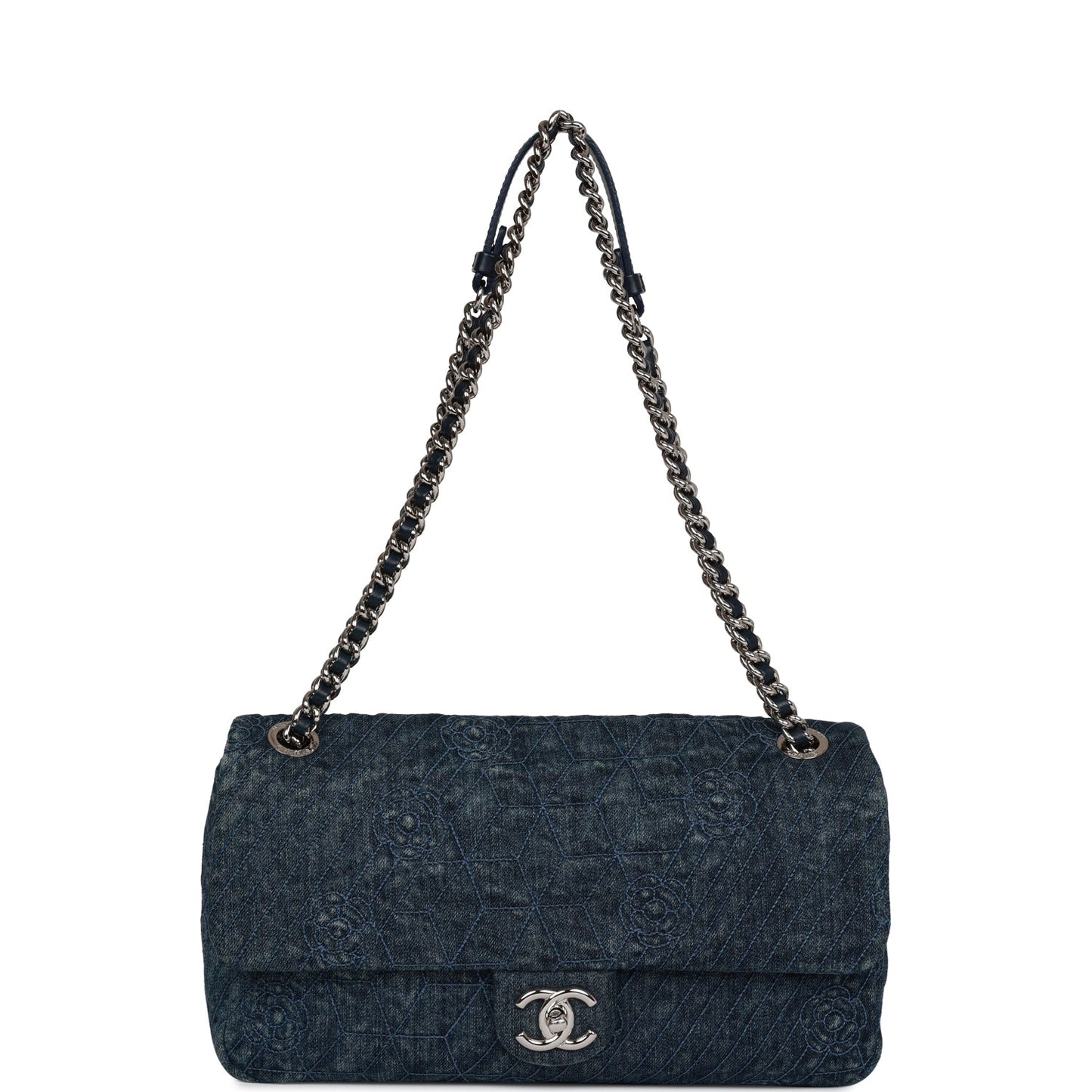 Chanel Leather Silver Shoulder Bag