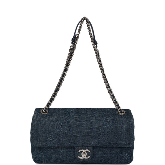 Chanel Leather Silver Shoulder Bag