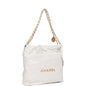 Chanel Small 22 Bag White Calfskin Gold Hardware