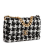 Chanel Large 19 Flap Bag Black And White Tweed Mixed Hardware