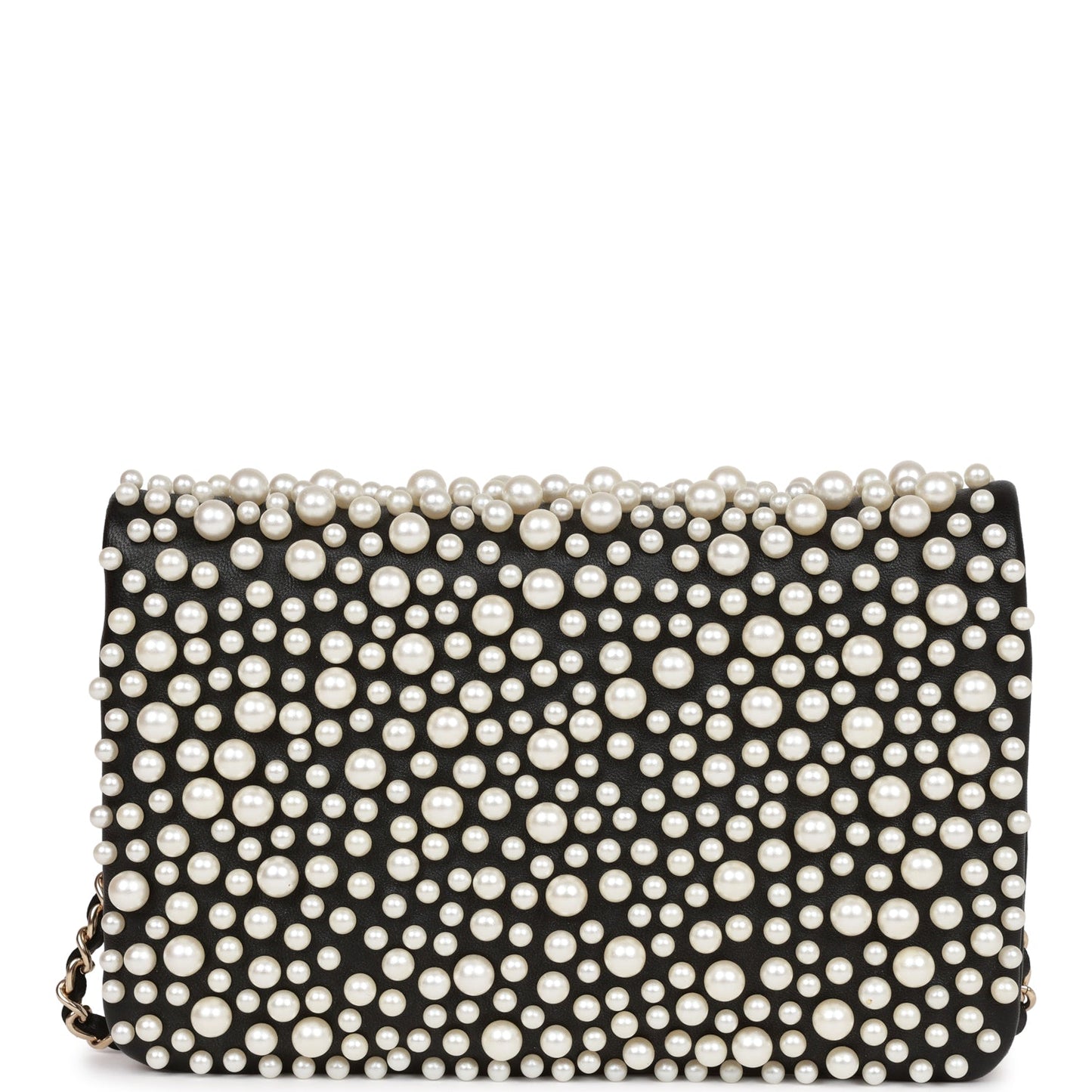 Chanel Paris-Dubai Pearly Flap Bag Black Lambskin Light Gold Hardware