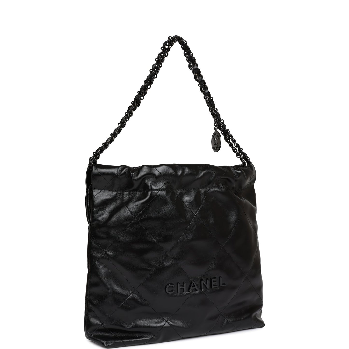 Chanel Small 22 Bag So Black Calfskin Black Hardware