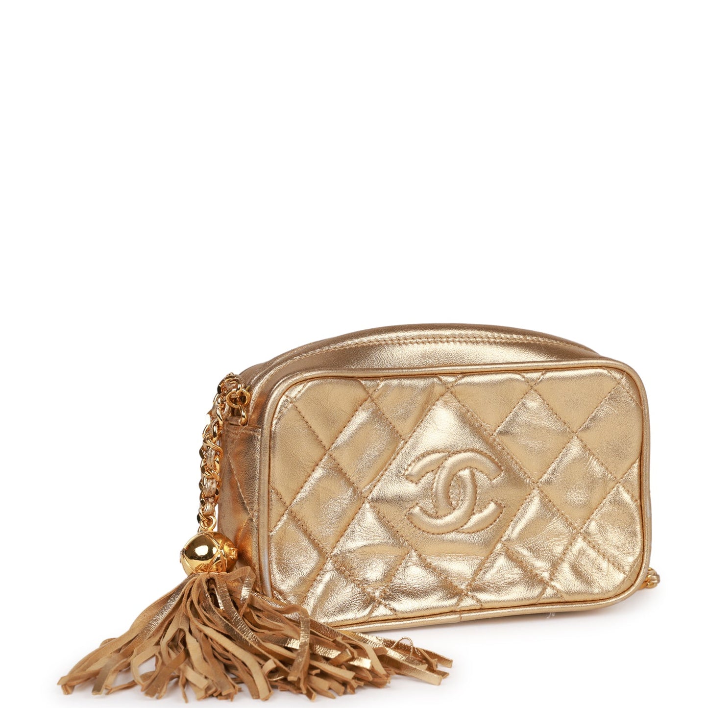 Chanel Cc Camera Bag Gold Metallic Lambskin Gold Hardware