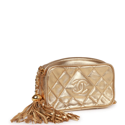 Chanel Cc Camera Bag Gold Metallic Lambskin Gold Hardware