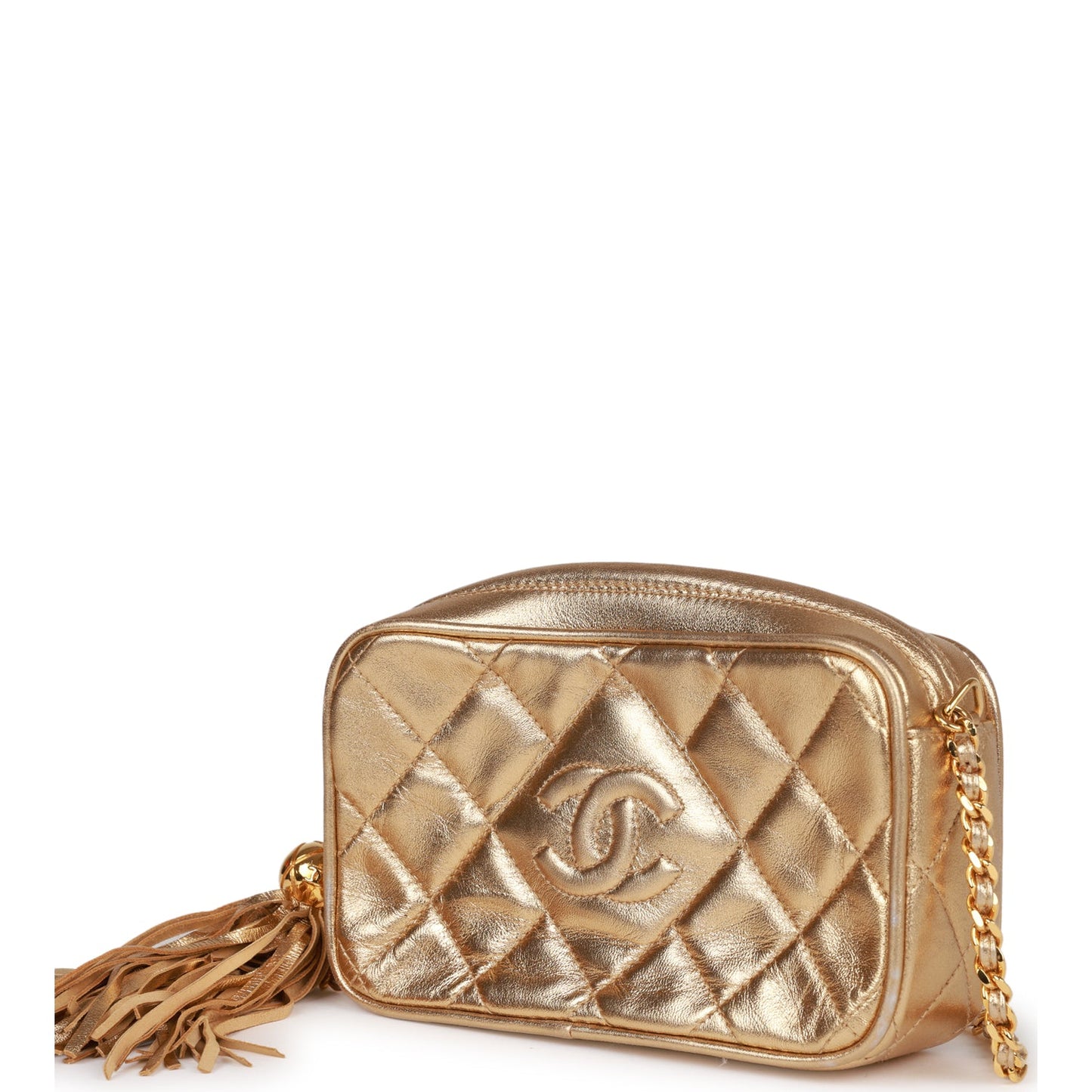 Chanel Cc Camera Bag Gold Metallic Lambskin Gold Hardware