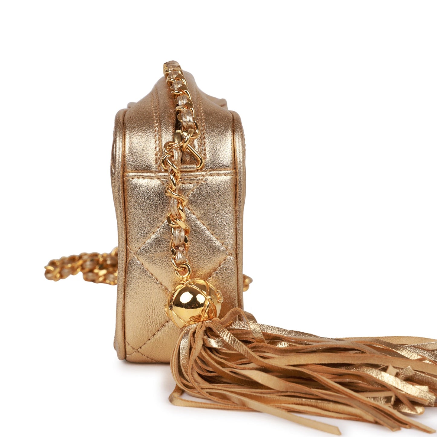 Chanel Cc Camera Bag Gold Metallic Lambskin Gold Hardware