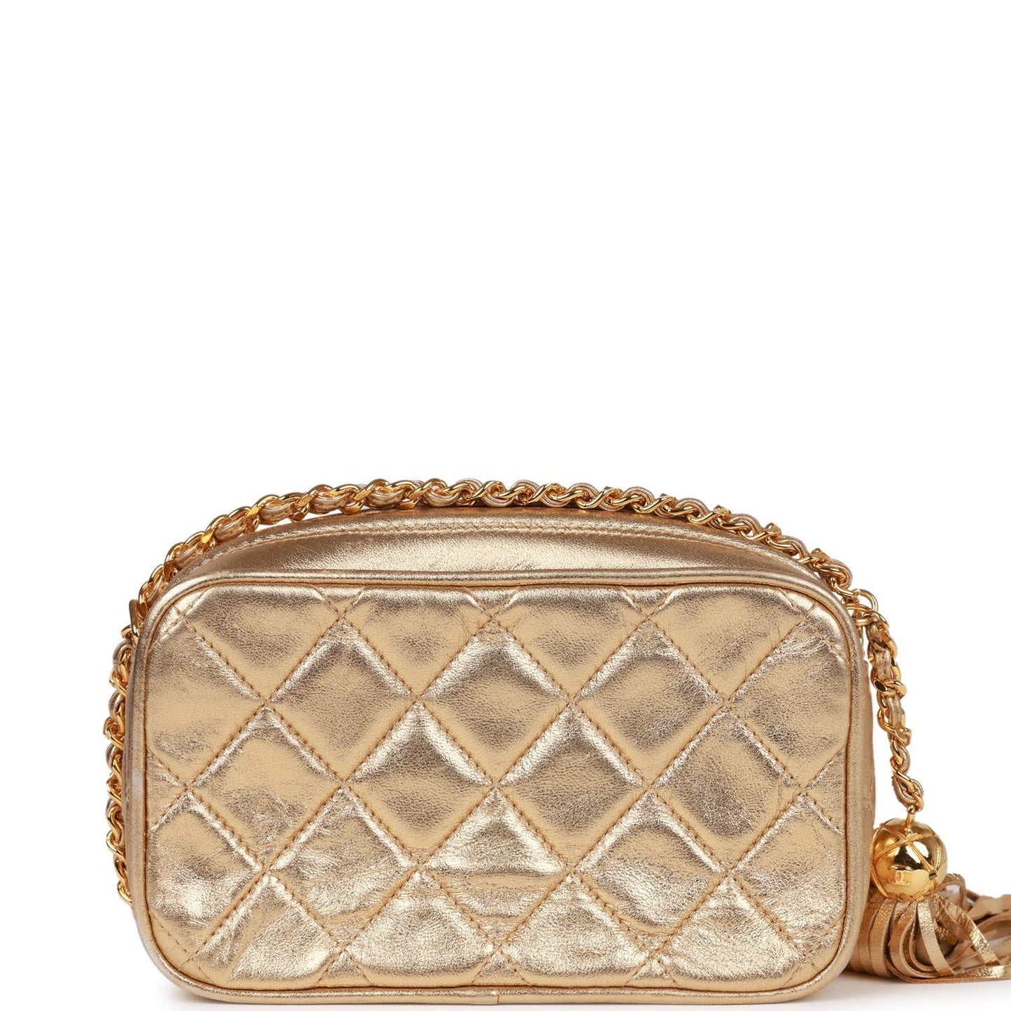 Chanel Cc Camera Bag Gold Metallic Lambskin Gold Hardware