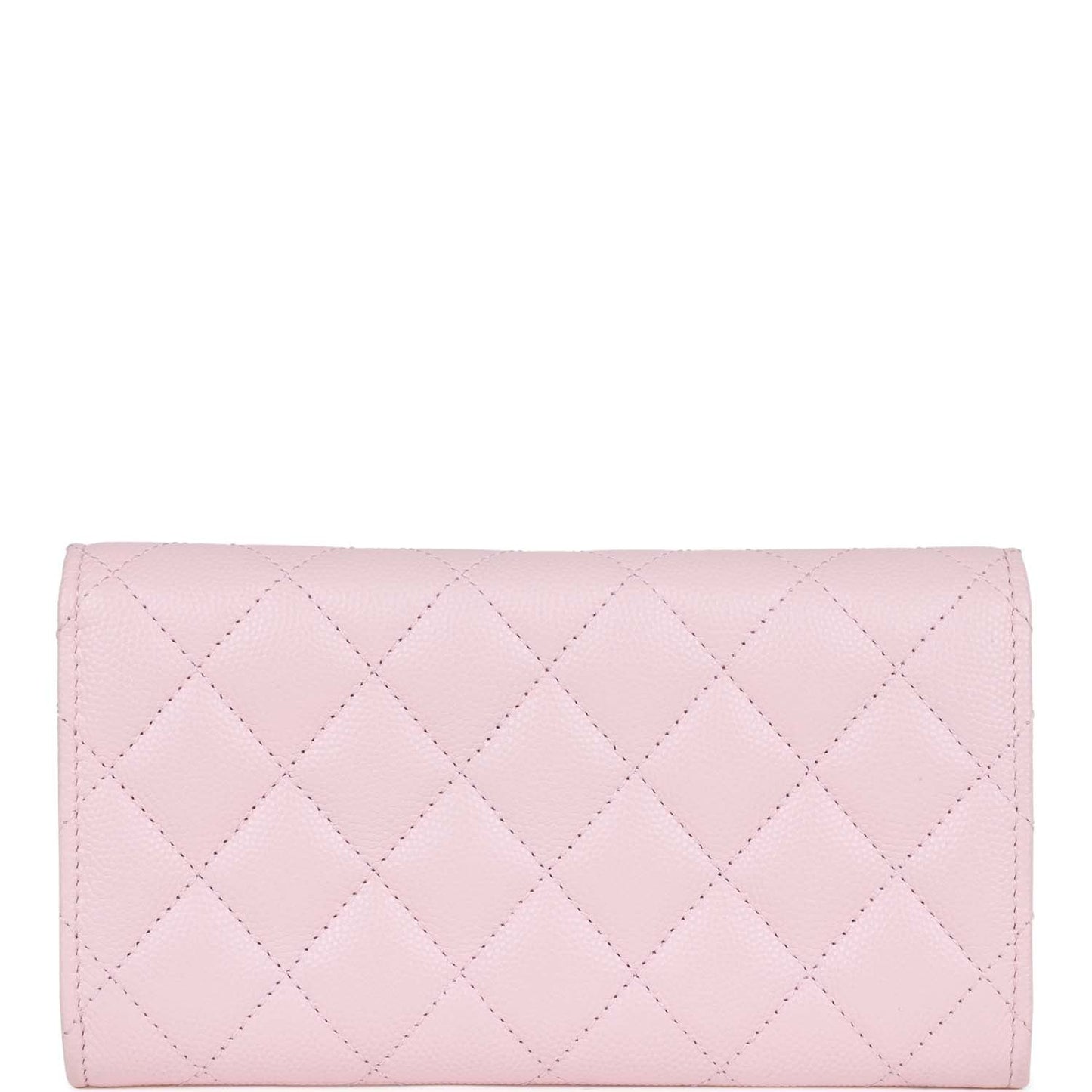 Chanel Cc Large Gusset Flap Wallet Pink Caviar Light Gold Hardware