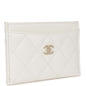 Chanel Card Holder Wallet White Caviar Light Gold Hardware