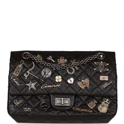 Chanel Lucky Charms Reissue 2 55 Flap Bag Black Aged Calfskin Ruthenium Hardware