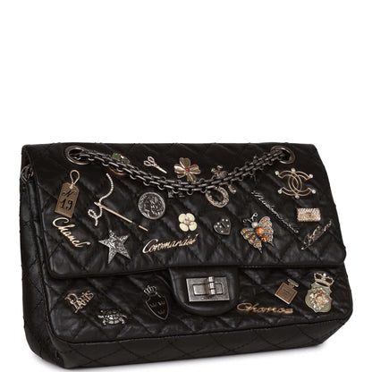 Chanel Lucky Charms Reissue 2 55 Flap Bag Black Aged Calfskin Ruthenium Hardware