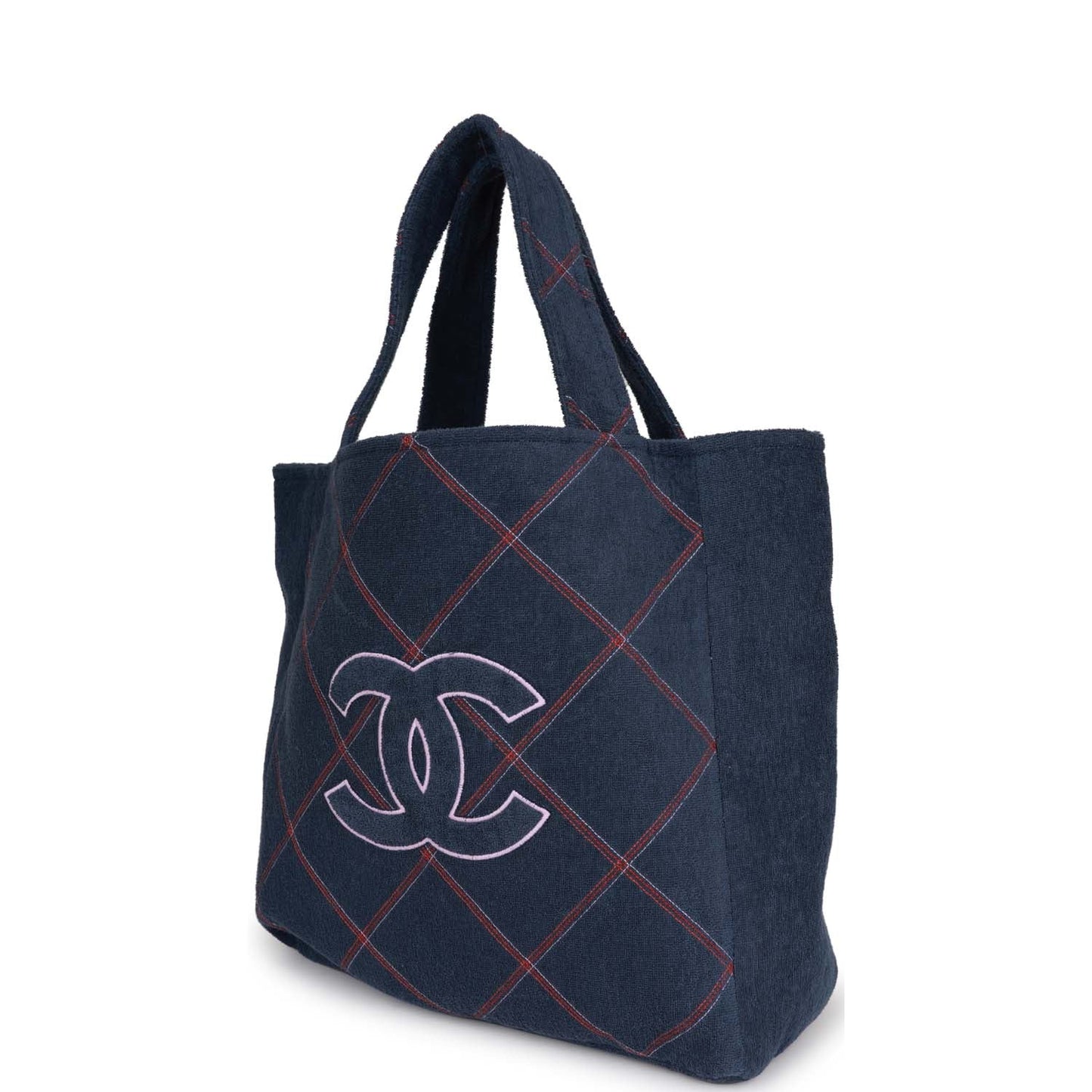 Chanel Deauville Canvas Blue Tote Bag