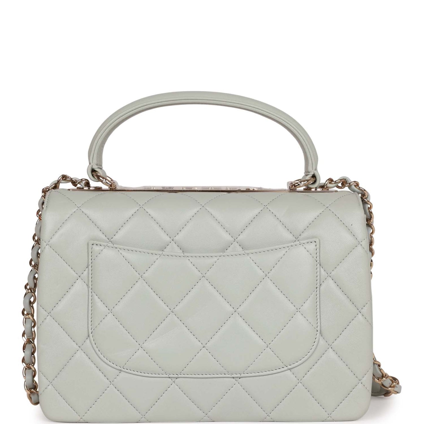 Chanel Large Trendy Cc Bag Grey Lambskin Light Gold Hardware