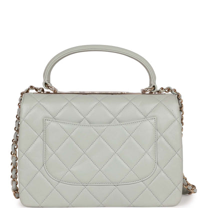 Chanel Large Trendy Cc Bag Grey Lambskin Light Gold Hardware