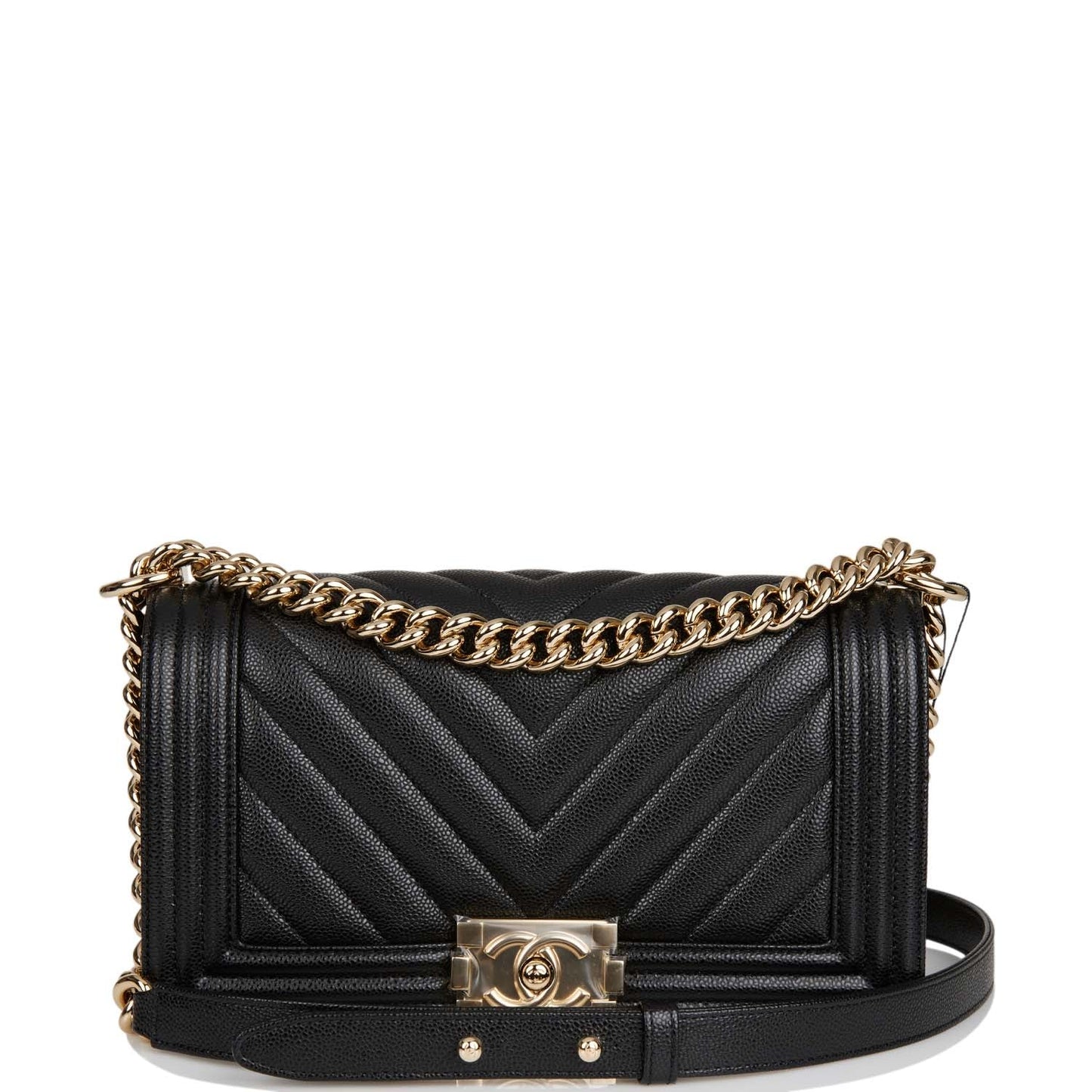 Chanel Boy Bag Caviar Black Shoulder Bag Style 2