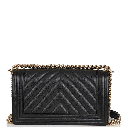 Chanel Boy Bag Caviar Black Shoulder Bag Style 2