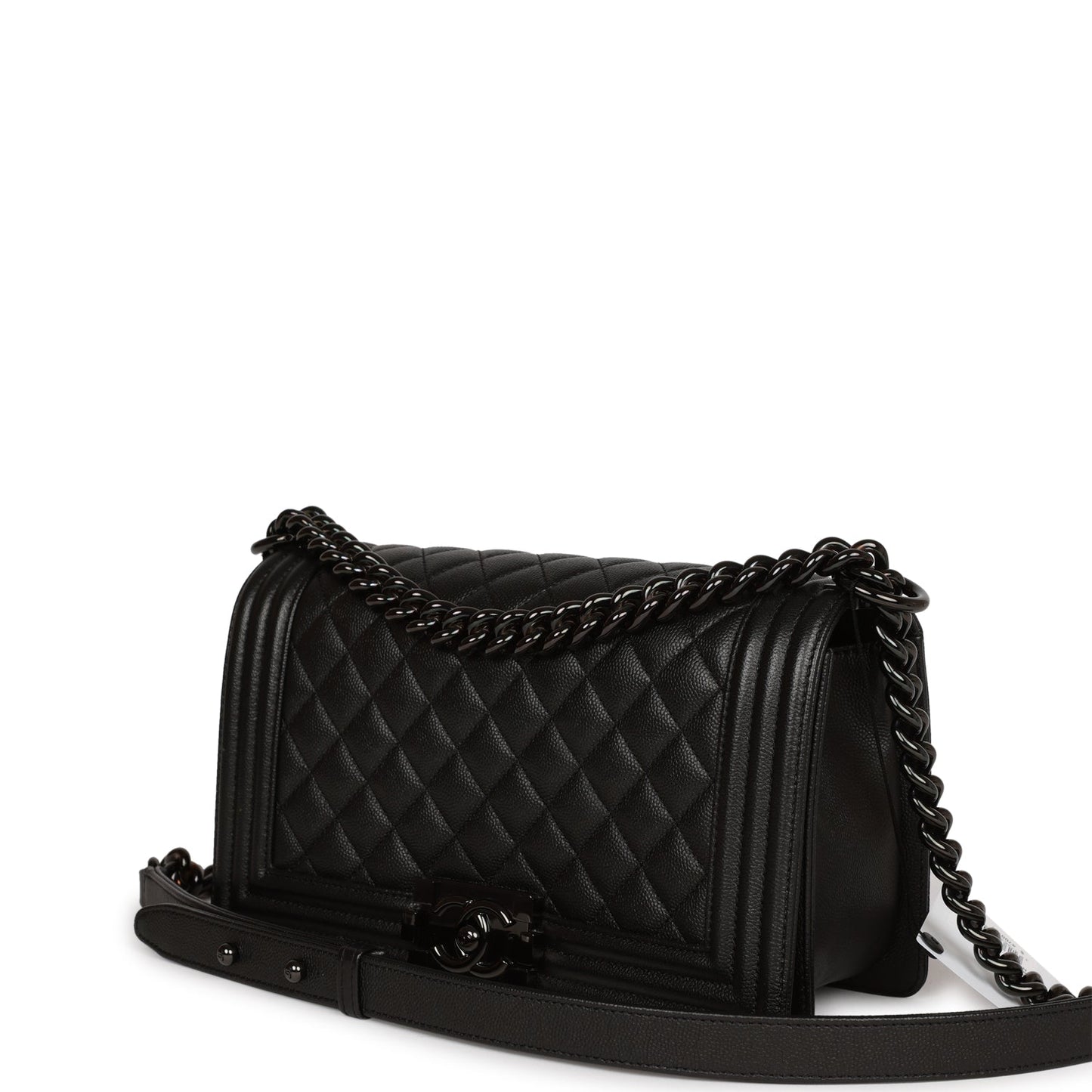 Chanel Medium Boy Bag So Black Caviar Black Hardware