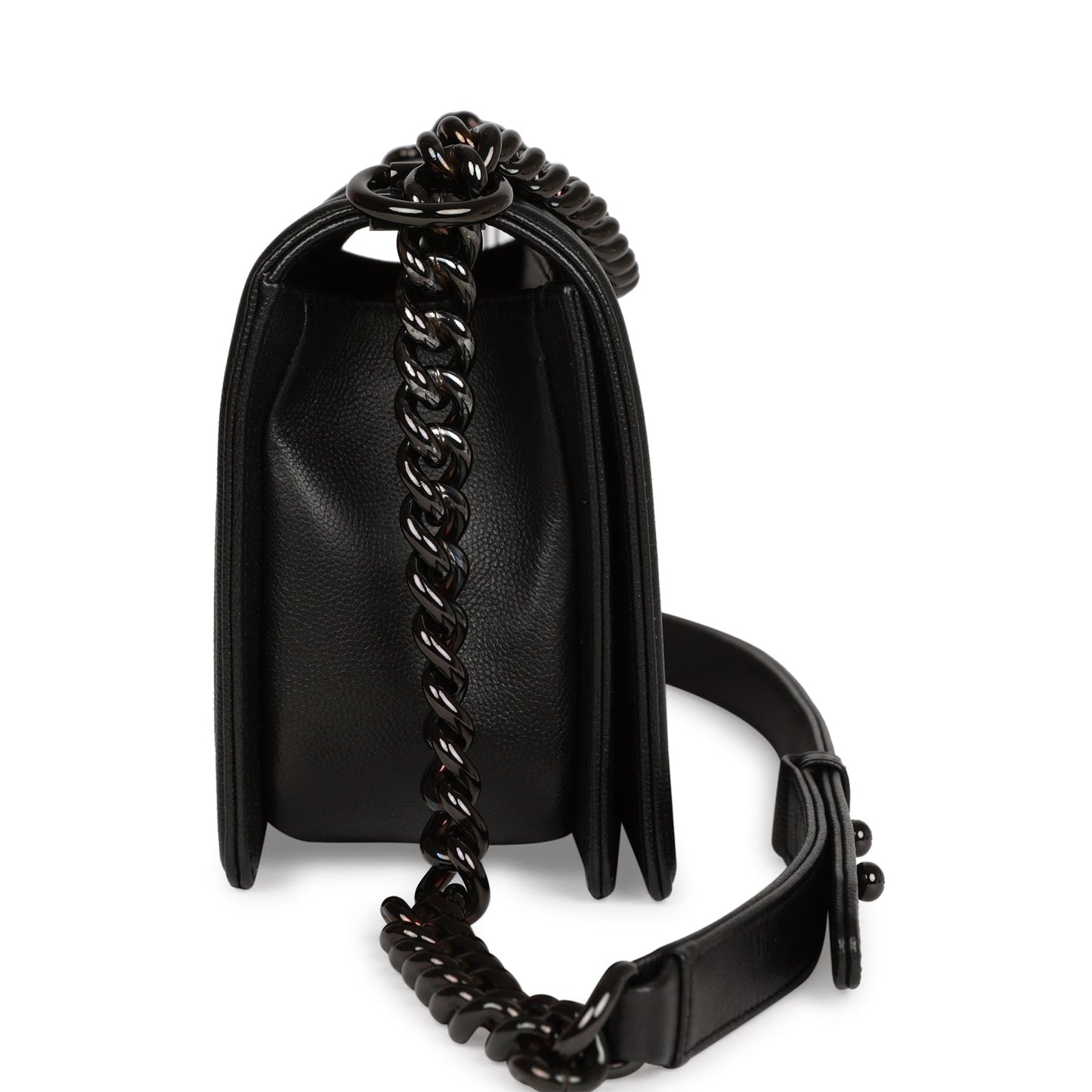 Chanel Medium Boy Bag So Black Caviar Black Hardware