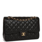 Chanel Jumbo Classic Double Flap Bag Black Caviar Gold Hardware