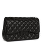 Chanel Jumbo Classic Double Flap Bag So Black Lambskin Black Hardware