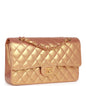Chanel Medium Classic Double Flap Bag Metallic Iridescent Gold Calfskin Antique Gold Hardware