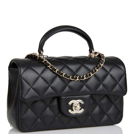 Chanel Lambskin Black Shoulder Bag Style 12
