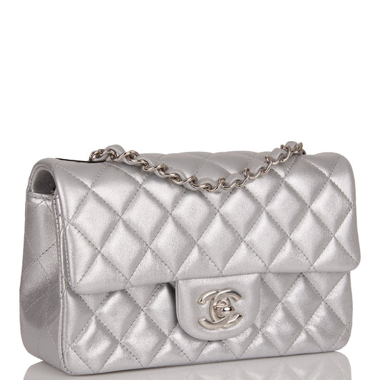 Chanel Lambskin Silver Shoulder Bag