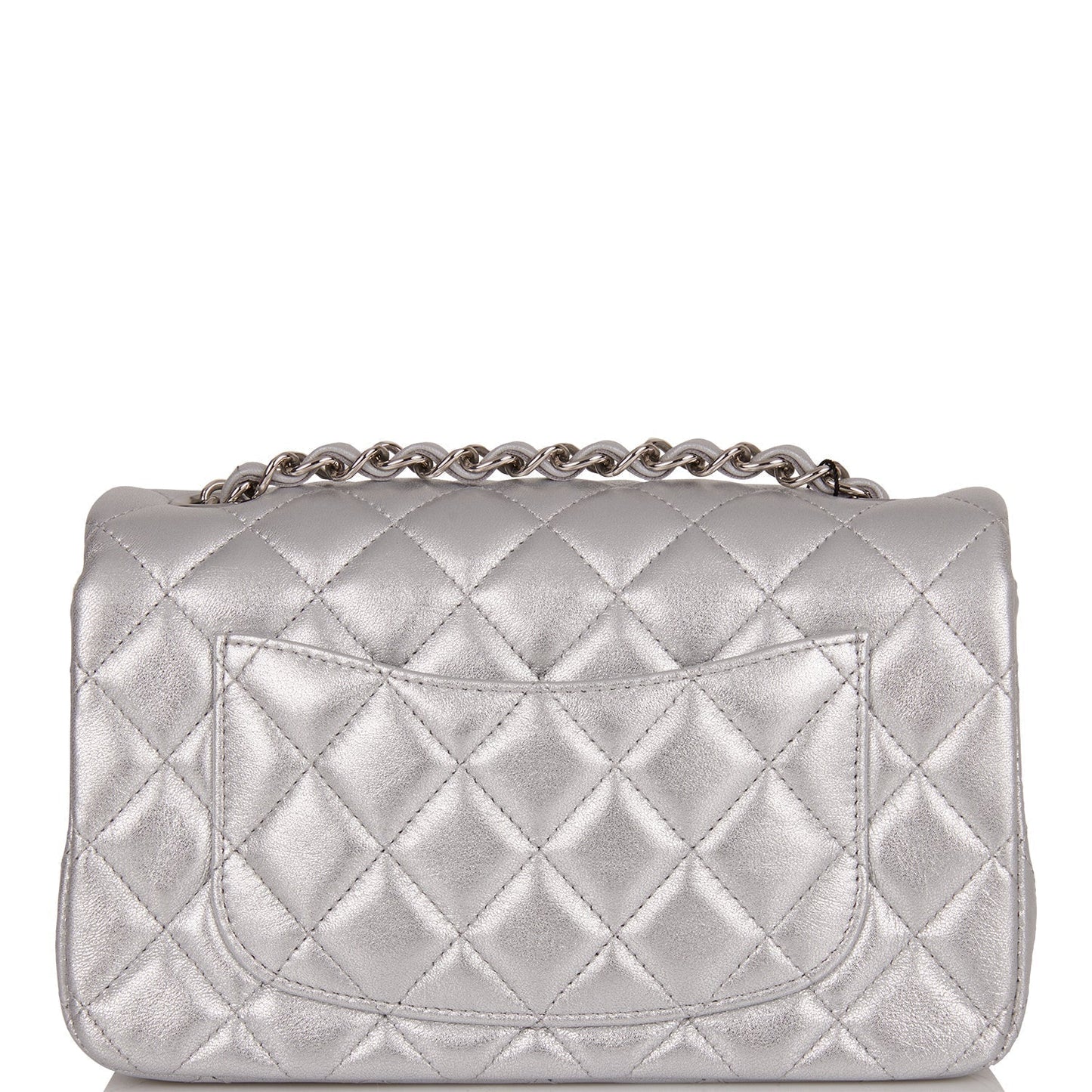 Chanel Lambskin Silver Shoulder Bag