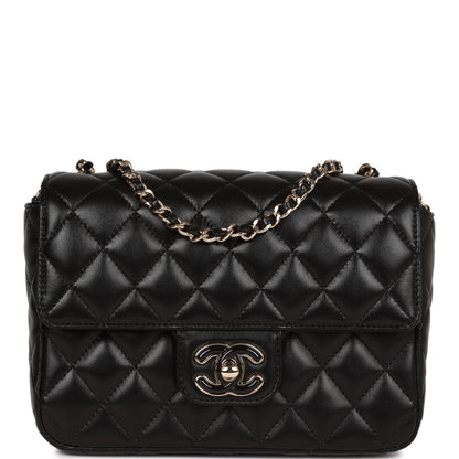 Chanel Candy Heart Mini Flap Bag Black Lambskin Enamel And Light Gold Hardware