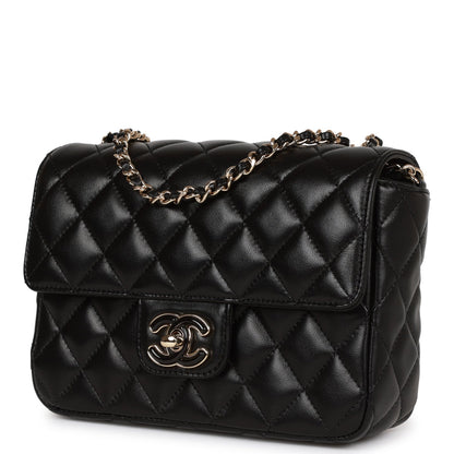 Chanel Candy Heart Mini Flap Bag Black Lambskin Enamel And Light Gold Hardware