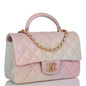 Chanel Mini Rectangular Flap Bag With Top Handle Light Pink Ombre Lambskin Antique Gold Hardware