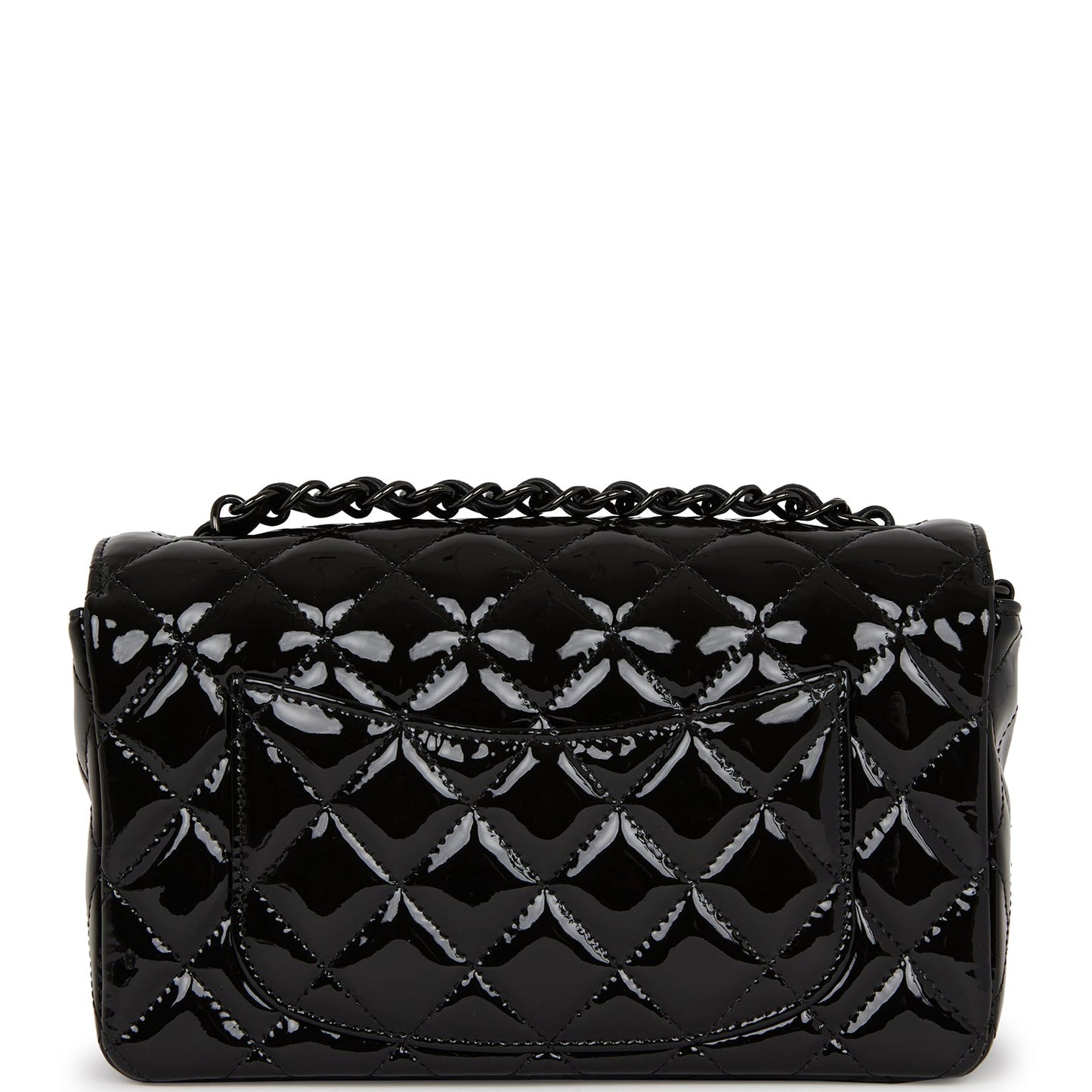 Chanel Mini Rectangular Flap Bag So Black Patent Black Hardware