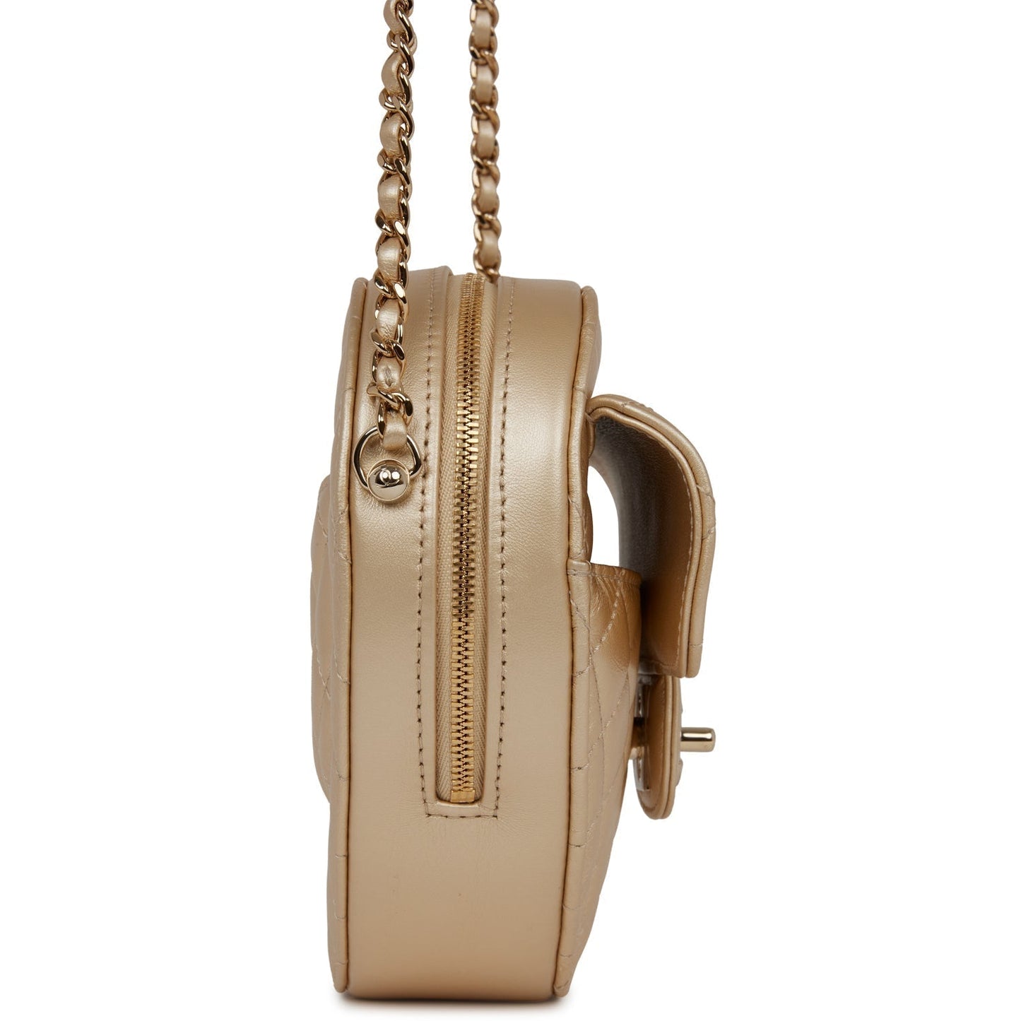 Chanel Cc In Love Large Heart Bag Gold Lambskin Light Gold Hardware