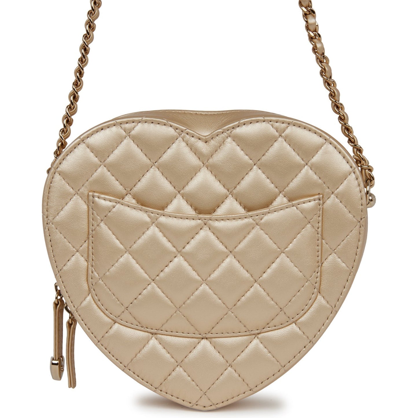 Chanel Cc In Love Large Heart Bag Gold Lambskin Light Gold Hardware