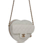 Chanel Cc In Love Large Heart Bag White Lambskin Light Gold Hardware