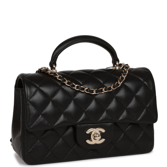 Chanel Mini Flap Lambskin Black Shoulder Bag Lambskin